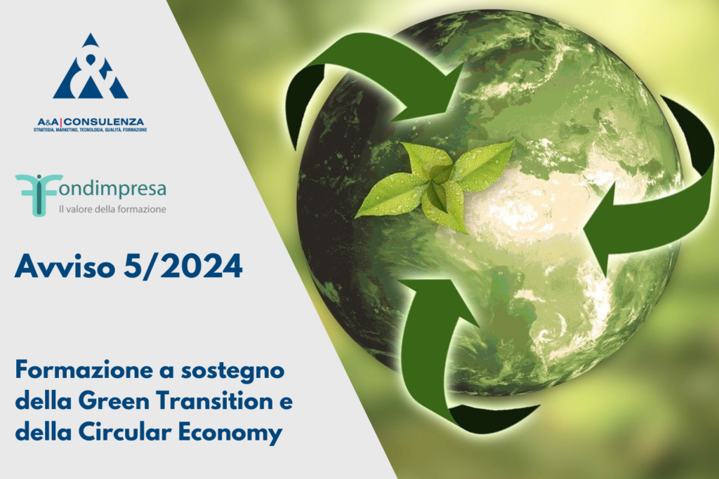 L'avviso 5/2024 di Fondimpresa finanzia interventi formativi inerenti la green transition e la circular economy